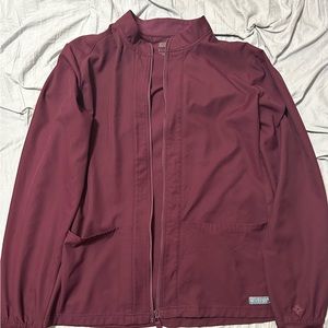 MEDCOUTURE Wine Colored Scrub Jacket size M. Never worn